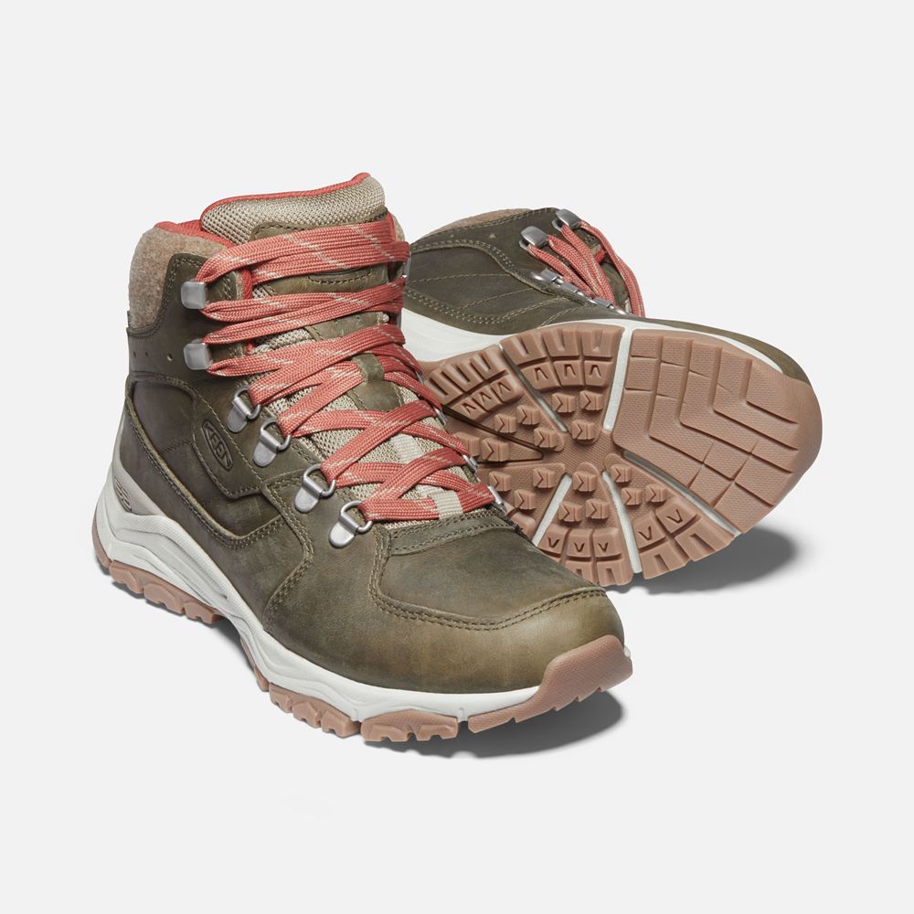 Bottes de Randonnée Keen Femme Vert Olive | Innate Cuir Waterproof | GLZFU-5874